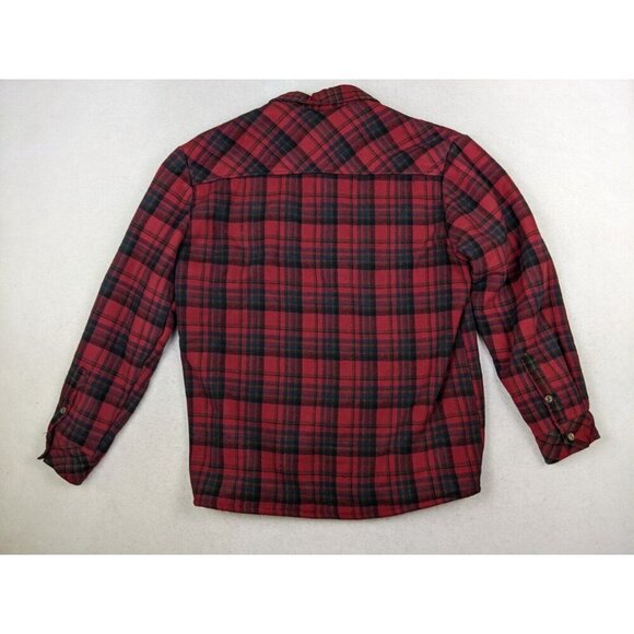 MEN'S RED PLAID FLANNEL FLEECE-LINED SHACKET - SIMPSONS X STEREO - SIZE L - Picture 9 of 10
